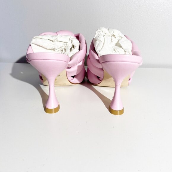 NWT STUART WEITZMANPlaya 85MM Knotted Leather Slides in bloom pink size 9 - Picture 4 of 9